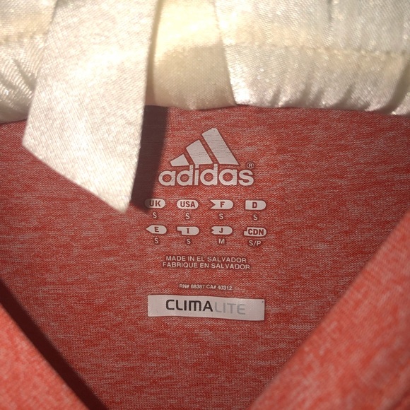 Adidas Top | Women’s / Youth Climalite T-Shirt | Peach / Salmon / Pink | Small - Picture 3 of 5